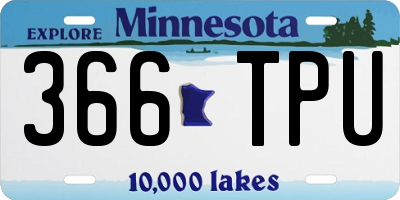 MN license plate 366TPU