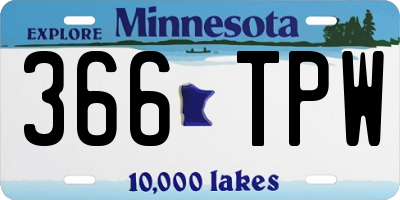 MN license plate 366TPW