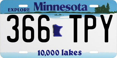 MN license plate 366TPY