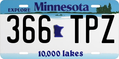 MN license plate 366TPZ