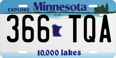 MN license plate 366TQA