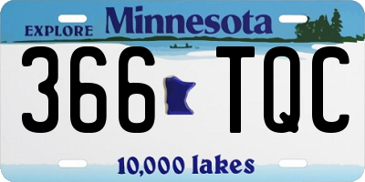 MN license plate 366TQC