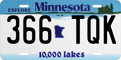 MN license plate 366TQK