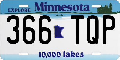 MN license plate 366TQP