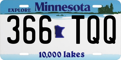 MN license plate 366TQQ