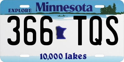 MN license plate 366TQS