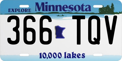MN license plate 366TQV