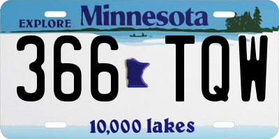 MN license plate 366TQW