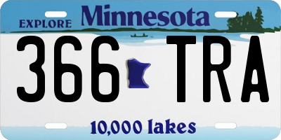 MN license plate 366TRA