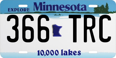MN license plate 366TRC