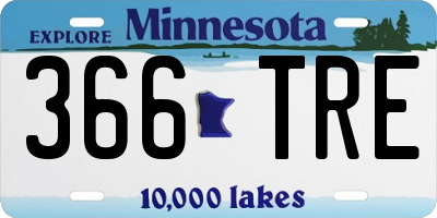 MN license plate 366TRE