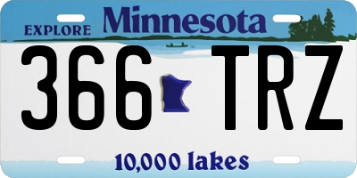 MN license plate 366TRZ