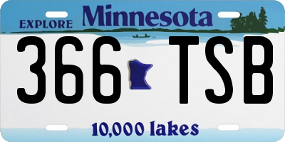 MN license plate 366TSB