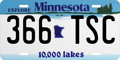 MN license plate 366TSC