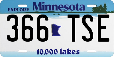MN license plate 366TSE