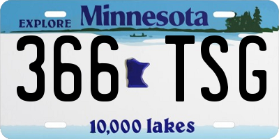 MN license plate 366TSG