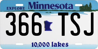 MN license plate 366TSJ