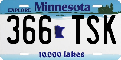 MN license plate 366TSK