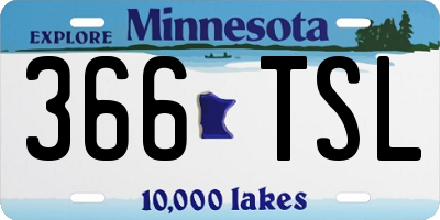 MN license plate 366TSL