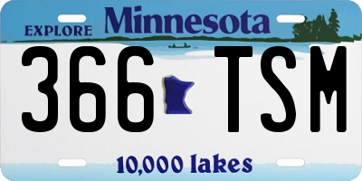 MN license plate 366TSM