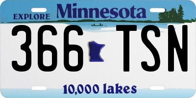 MN license plate 366TSN