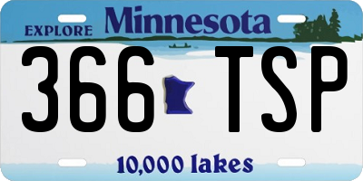 MN license plate 366TSP