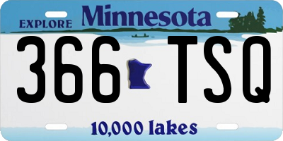 MN license plate 366TSQ