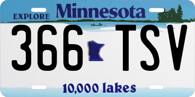 MN license plate 366TSV
