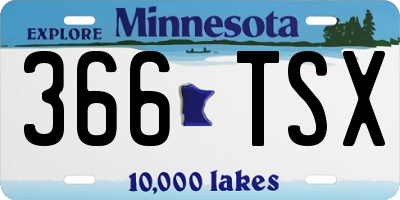 MN license plate 366TSX