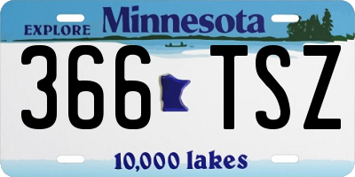 MN license plate 366TSZ