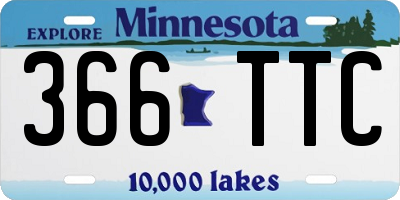 MN license plate 366TTC