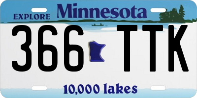 MN license plate 366TTK