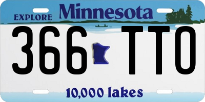 MN license plate 366TTO