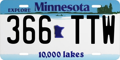 MN license plate 366TTW