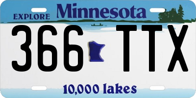 MN license plate 366TTX