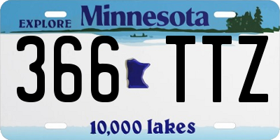 MN license plate 366TTZ