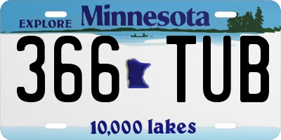 MN license plate 366TUB