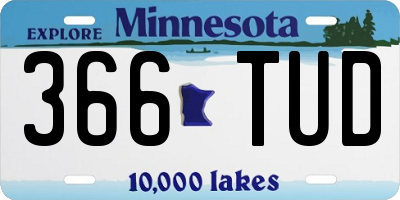 MN license plate 366TUD