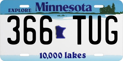 MN license plate 366TUG