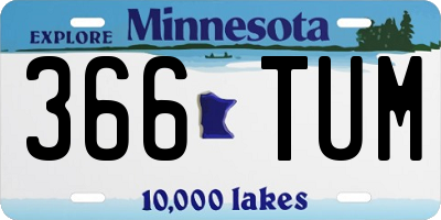 MN license plate 366TUM