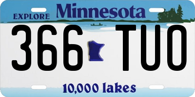 MN license plate 366TUO