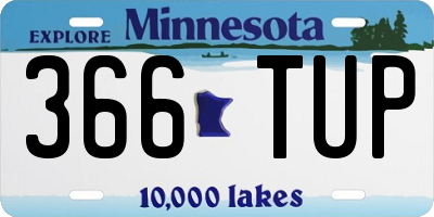 MN license plate 366TUP