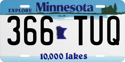 MN license plate 366TUQ