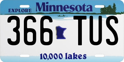 MN license plate 366TUS
