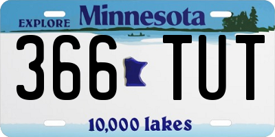 MN license plate 366TUT