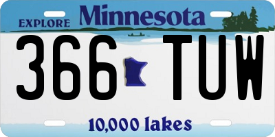 MN license plate 366TUW