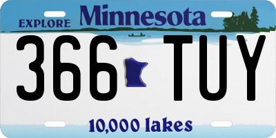 MN license plate 366TUY