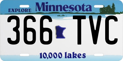 MN license plate 366TVC