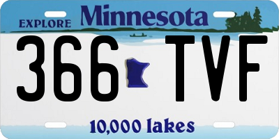 MN license plate 366TVF