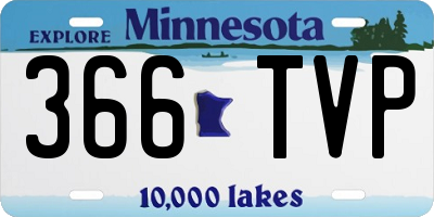 MN license plate 366TVP